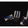 925 Sterling Silver Blue Alpanite SET (Ring & Earrings)