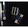 925 Sterling Silver Blue Alpanite SET (Ring & Earrings)
