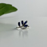 925 Sterling Silver Sapphires Ring Size 6.5