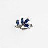 925 Sterling Silver Sapphires Ring Size 6.5