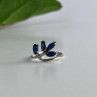 925 Sterling Silver Sapphires Ring Size 6.5
