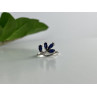 925 Sterling Silver Sapphires Ring Size 6.5