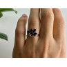 925 Sterling Silver Sapphires Ring Size 6.5