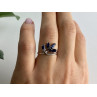 925 Sterling Silver Sapphires Ring Size 6.5