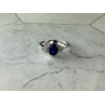 925 Sterling Silver Blue & White Sapphire Ring Size 6.5