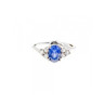 925 Sterling Silver Blue & White Sapphire Ring Size 6.5