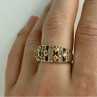 925 Sterling Silver Citrine & Quartz Ring Size 8.5