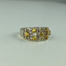 925 Sterling Silver Citrine & Quartz Ring Size 8.5