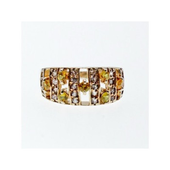 925 Sterling Silver Citrine & Quartz Ring Size 8.5