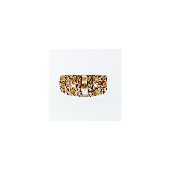 925 Sterling Silver Citrine & Quartz Ring Size 8.5