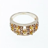 925 Sterling Silver Citrine & Quartz Ring Size 8.5