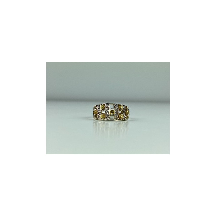 925 Sterling Silver Citrine & Quartz Ring Size 8.5