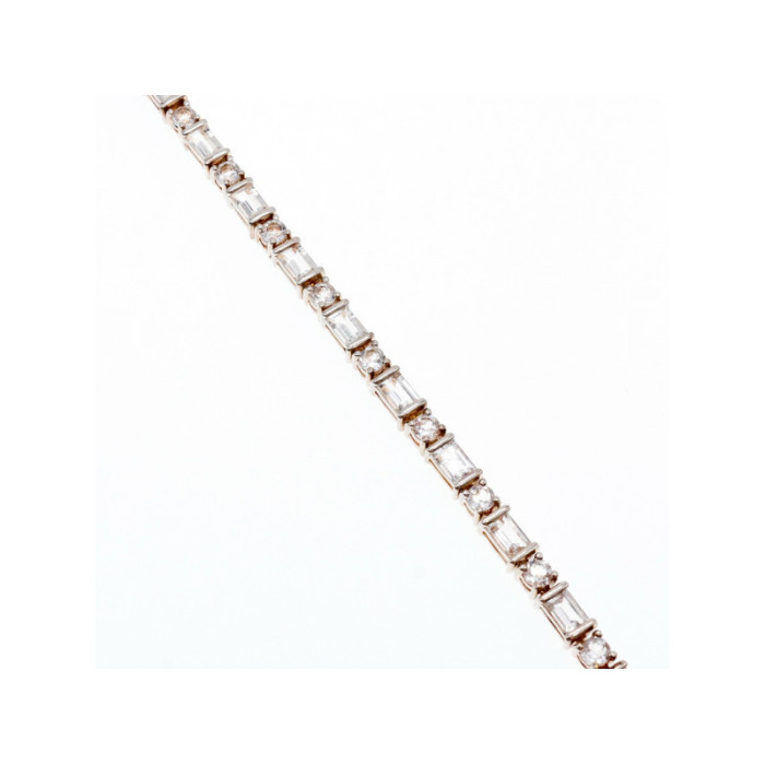 925 STERLNG SILVER WHITE/COLORLESS SPINEL BRACELET THAILAND SIZE 7.5 IN