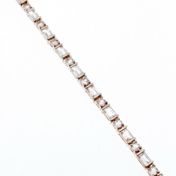 925 Sterlng Silver White/Colorless Spinel Bracelet Thailand Size 7.5 IN