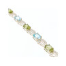 925 STERLING SILVER TOPAZ & PERIDOT BRACELET SIZE 7.5 IN