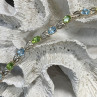 925 Sterling Silver Topaz & Peridot Bracelet Size 7.5 IN