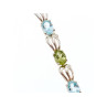 925 STERLING SILVER TOPAZ & PERIDOT BRACELET SIZE 7.5 IN