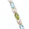 925 Sterling Silver Topaz & Peridot Bracelet Size 7.5 IN