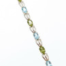 925 Sterling Silver Topaz & Peridot Bracelet Size 7.5 IN