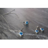 925 STERLING SILVER BLUE CZ ( IMITATION TOPAZ ) SET