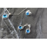 925 STERLING SILVER BLUE CZ ( IMITATION TOPAZ ) SET