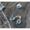 925 Sterling Silver Blue CZ ( Imitation Topaz ) SET