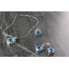925 STERLING SILVER BLUE CZ ( IMITATION TOPAZ ) SET