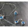 925 Sterling Silver Blue CZ ( Imitation Topaz ) SET