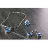 925 STERLING SILVER BLUE CZ ( IMITATION TOPAZ ) SET