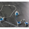 925 Sterling Silver Blue CZ ( Imitation Topaz ) SET