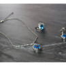 925 Sterling Silver Blue CZ ( Imitation Topaz ) SET