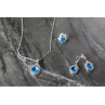 925 STERLING SILVER BLUE CZ ( IMITATION TOPAZ ) SET