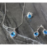 925 Sterling Silver Blue CZ ( Imitation Topaz ) SET