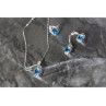 925 STERLING SILVER BLUE CZ ( IMITATION TOPAZ ) SET