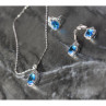 925 Sterling Silver Blue CZ ( Imitation Topaz ) SET