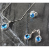 925 Sterling Silver Blue CZ ( Imitation Topaz ) SET