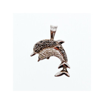 925 Sterling Silver Spinel Dolphins Pendant