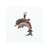 925 Sterling Silver Spinel Dolphins Pendant