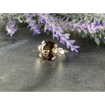 925 Sterling Silver Hessonite Ring Size 6.5