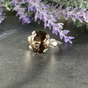 925 Sterling Silver Hessonite Ring Size 6.5