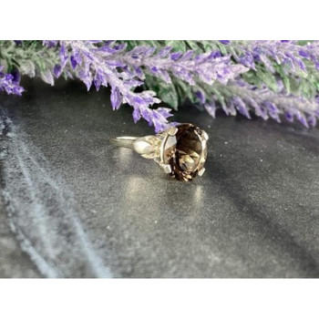 925 Sterling Silver Hessonite Ring Size 6.5