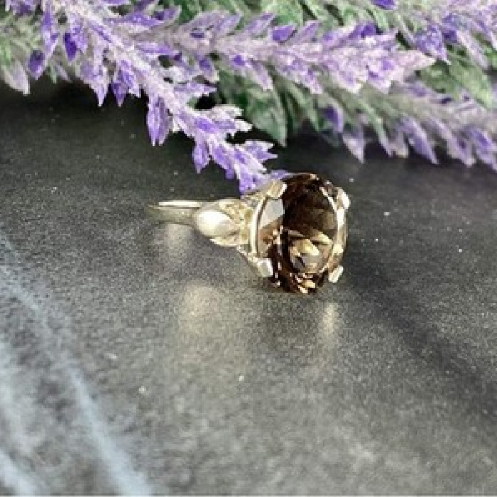 925 Sterling Silver Hessonite Ring Size 6.5