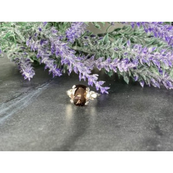 925 Sterling Silver Hessonite Ring Size 6.5