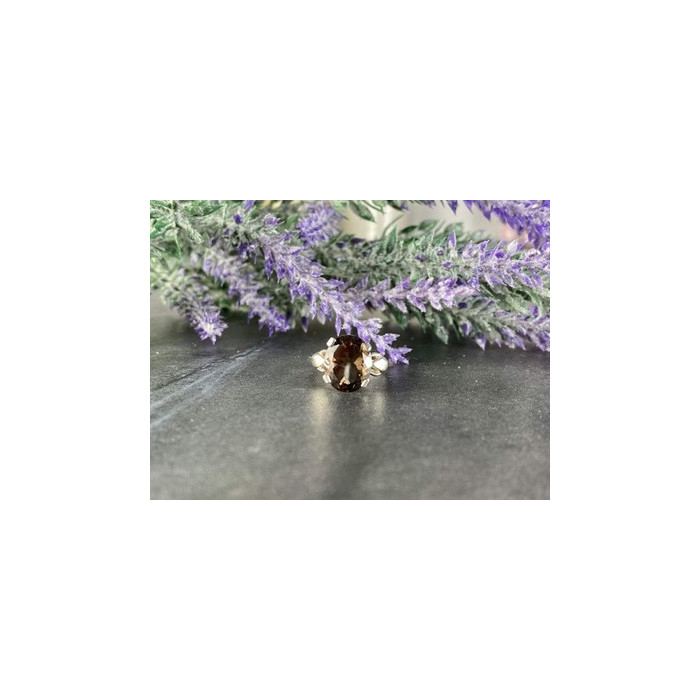 925 Sterling Silver Hessonite Ring Size 6.5