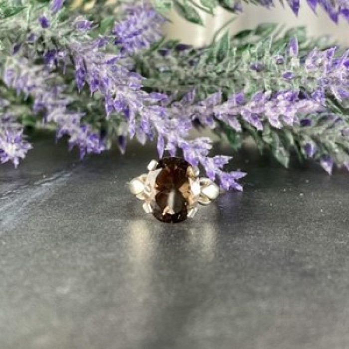 925 Sterling Silver Hessonite Ring Size 6.5