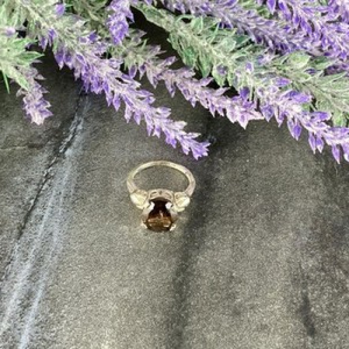 925 Sterling Silver Hessonite Ring Size 6.5