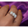 925 Sterling Silver Opal Ring Size 9