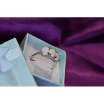 925 Sterling Silver Opal Ring Size 9