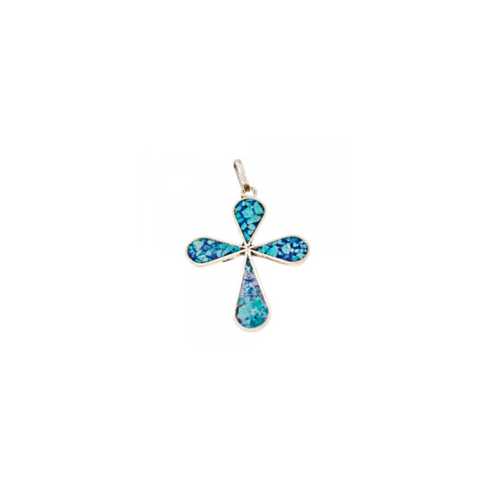 925 Sterling Silver Enamel Cross Pendant