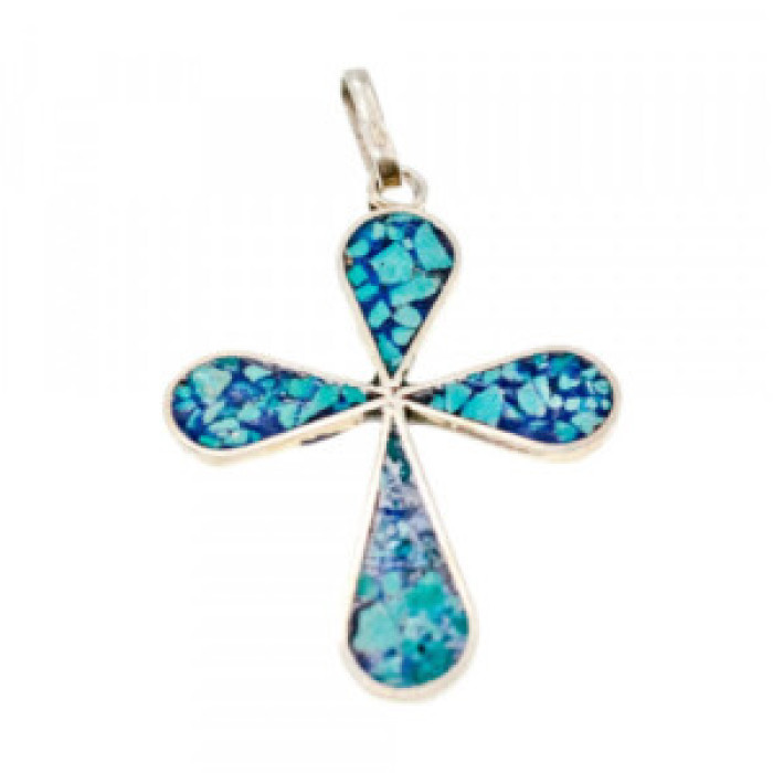 925 Sterling Silver Enamel Cross Pendant
